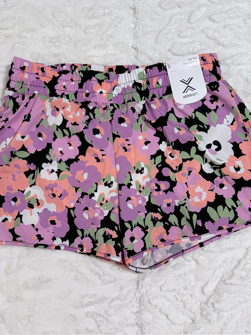 Xersion  Floral Running Shorts - Purple/Pink